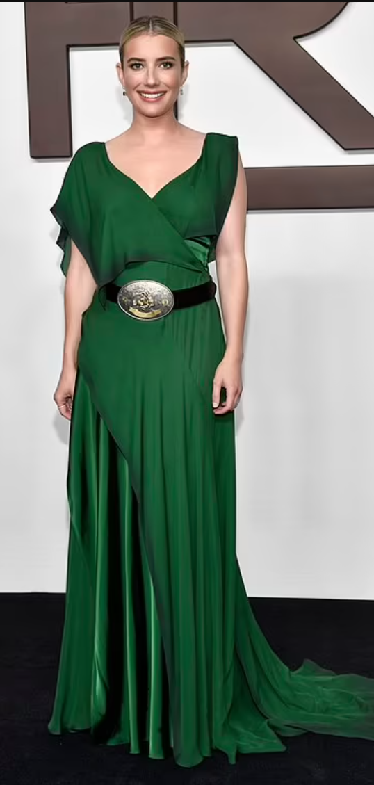 Green Dress with Gold Belt